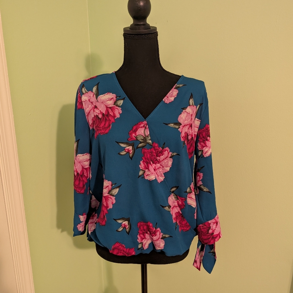 Floral work blouse